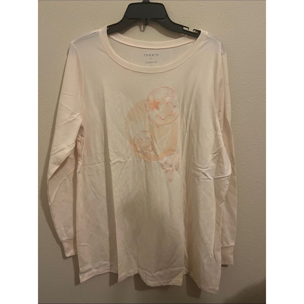 Torrid Smiley Doodles Classic Fit long sleeve tshirt - Picture 5 of 7